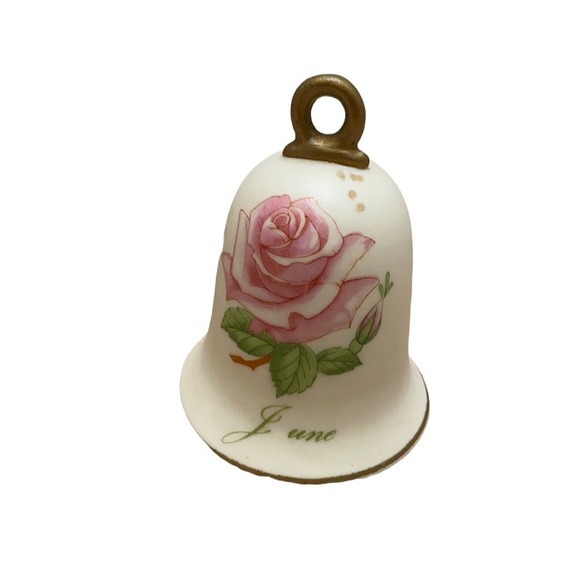 Lefton porcelain gold trimmed hand painted roses June bell - Picture 1 of 8